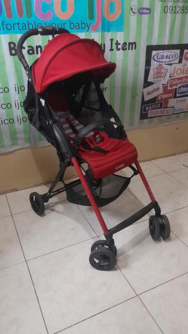 Combi Stroller Red Lightweight Travel Baby Stroller (Category: Strollers) located in Caloocan City. Submitted by Unicoijo02 (Listing ID 1448505129, Image 1). Description: - Red Combi Stroller - Lightweight and easy to maneuver - Ideal for travel and everyday use - Includes convenient storage basket - Equipped with safety harness - Folds compactly for easy storage - Ready for its next adventure!.