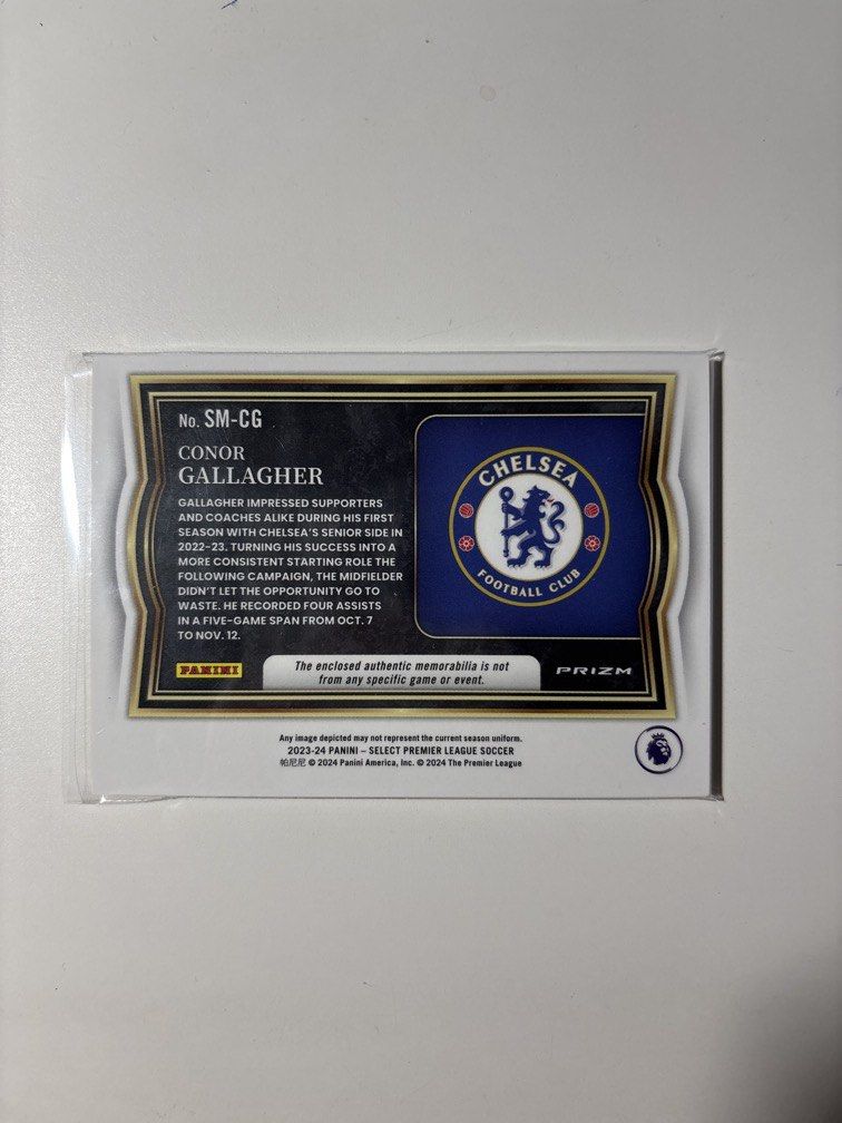 Conor Gallagher patch (Category: Raw Cards) located in Singapore. Submitted by cards_simply_sg (Listing ID 1448678040, Image 2). Description: .