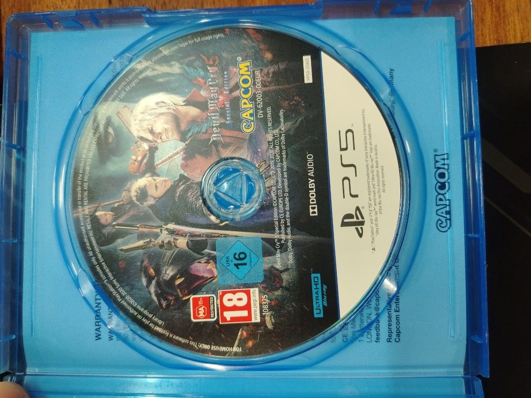 Devil May Cry 5 Special Edition PS5 Capcom (Category: PlayStation) located in Manila. Submitted by mengyak (Listing ID 1448495385, Image 1). Description: - Devil May Cry 5 Special Edition for PS5 - Includes game disc and case - Rated 18 - Region 2 - Dolby Audio Ultra HD Blu-ray.