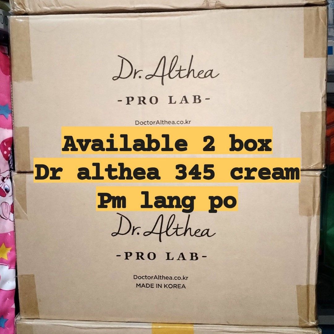 Dr althea 345 cream (Category: Face Care) located in Caloocan City. Submitted by ciciessentials (Listing ID 1448622600, Image 1). Description: Bulk orders available.