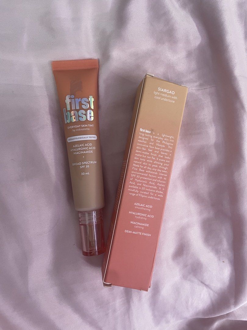 First Base Everyday Skin Tint by Colourette (Category: Makeup) located in Imus. Submitted by kassiiee15 (Listing ID 1448580329, Image 2). Description: Shade: Siargao (Light-medium, cool undertone) Finish: Demi-matte RFS: not my shade! .