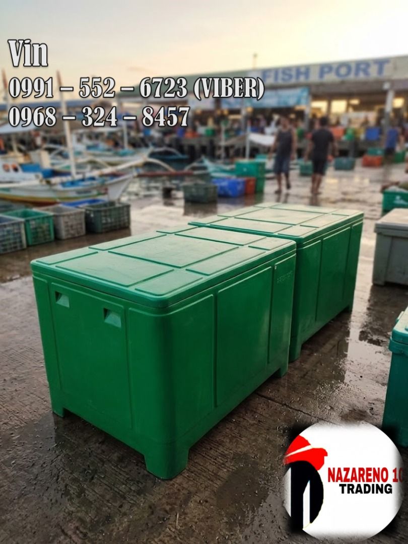 fish cooler box 620 liters (Category: Storage Boxes & Baskets) located in Bacoor. Submitted by zx400rr (Listing ID 1448545613, Image 1). Description: COOLER BOX 620 LITERS COOLER BOX WITH DRAIN OR WITHOUT DRAIN. COOLER BOX ARE MADE OF HDPE POLYETHYLENE PLASTIC WITH U.V STABILZER. INSULATED COOLER ALL KINDS OF COOLER BOX GOOD FOR FISH/ CHICKEN/MEAT/FROZEN BUSINESS HEAVY DUTY HIGH STANDARD Dimension 113L x 81W x 68H (cm) Color: Green For inquiry fe