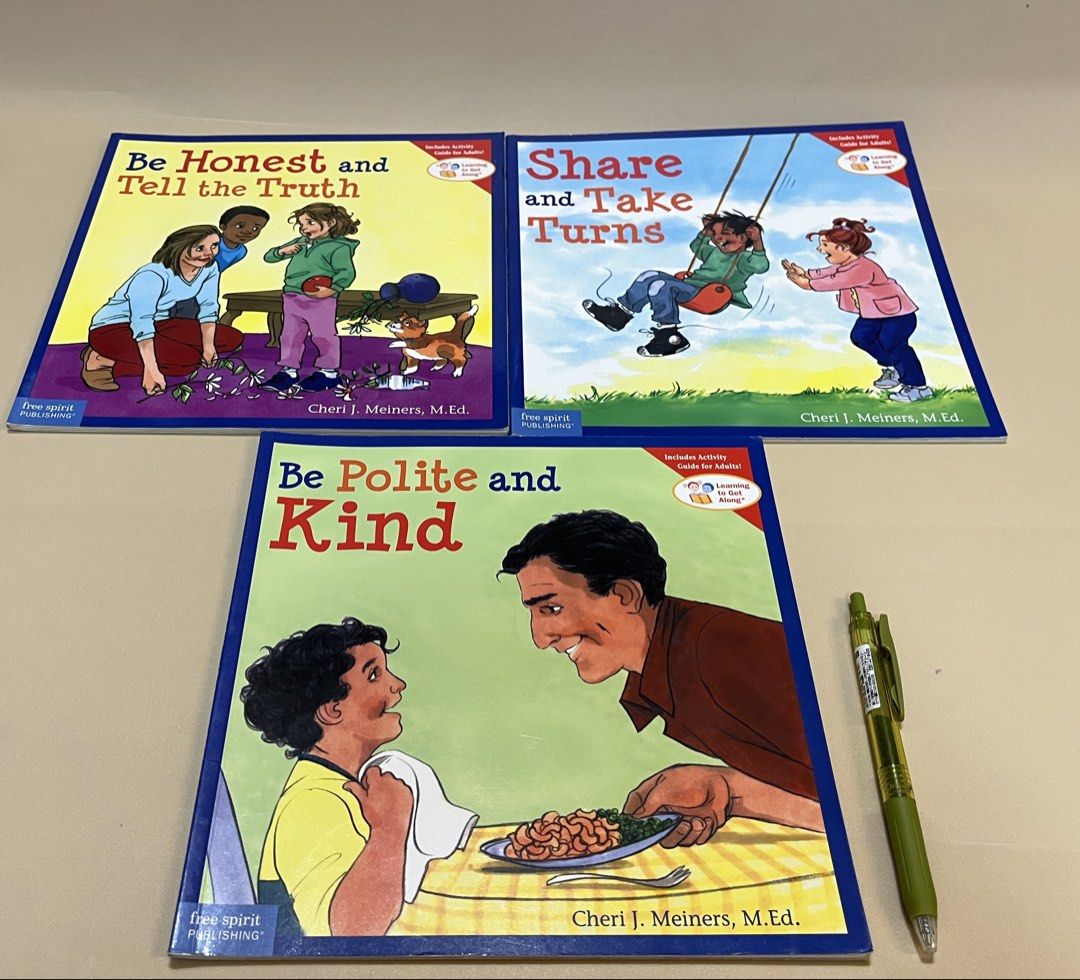Free Spirit Learning to Get Along (15 books）正版書 幼兒好行為 （分類：兒童書籍）位於 Hong Kong。 由 humptydumpty0 提交（商品編號 1448596701，圖片 3）。簡介： Included 15 books with title- Be Honest and Tell the Truth Share and Take Turns Be Polite and Kind Talk and Work it Out Join in and play Accept and Value Each Person Know and Follow Rules Try and Stick with It Be Careful and Stay Safe Understand and Care Cool Down and Work Through Anger Listen and Learn Respect and Take Care o