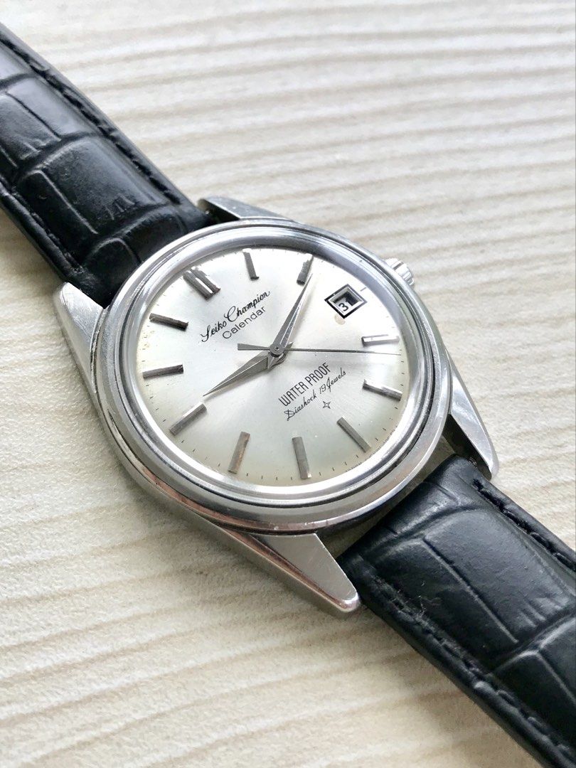 FS: Seiko Champion Calendar Cal 860 (Category: Men's Watches) located in Manila. Submitted by marco_b (Listing ID 1448553464, Image 2). Description: FS: Seiko Champion Calendar Cal 860 “Calibre 860 is a hand-winding movement similar to movement used in Seiko Alpinist” - Reference no.: J13050 - Calibre 860 manual wind - 37mm - Circa 1963 - Plexiglass - All orig watch head - dial, hands and crown - Aftermarket strap Watch only 8.5/10 rating Php 12,