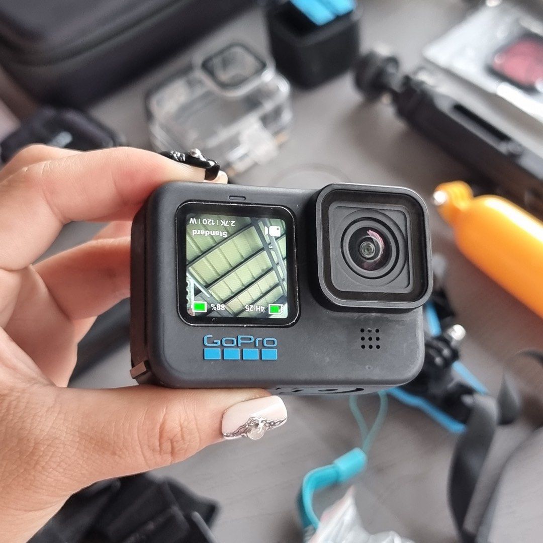 GoPro HERO 11 Black Action Camera with Accessories (Category: Cameras) located in Quezon City. Submitted by cess.adams (Listing ID 1448644247, Image 2). Description: - GoPro HERO 11 Black camera - Variety of mounts and accessories included - Dive housing for underwater adventures - Battery charging box - All items pictured are included - Ready for your next adventure!.