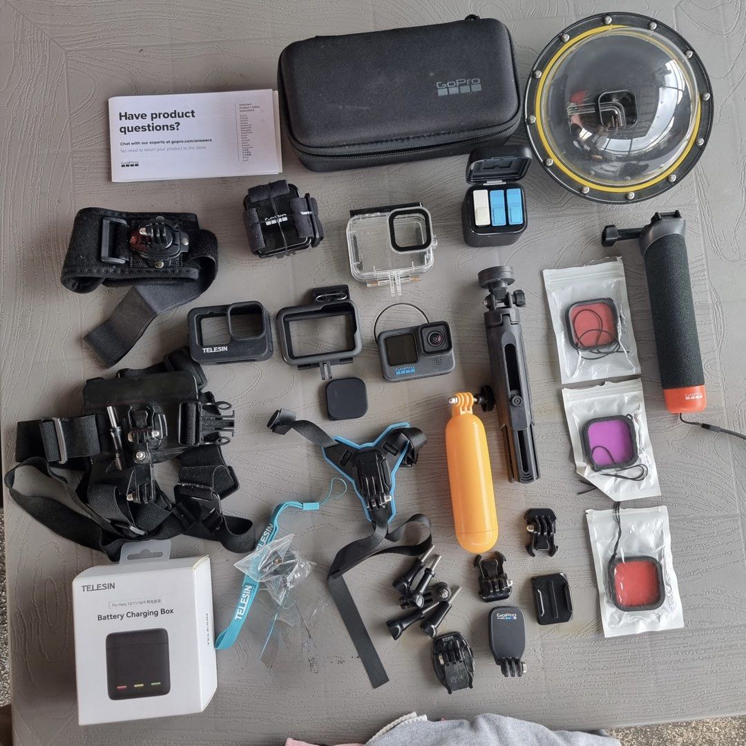 GoPro HERO 11 Black Action Camera with Accessories (Category: Cameras) located in Quezon City. Submitted by cess.adams (Listing ID 1448644247, Image 3). Description: - GoPro HERO 11 Black camera - Variety of mounts and accessories included - Dive housing for underwater adventures - Battery charging box - All items pictured are included - Ready for your next adventure!.