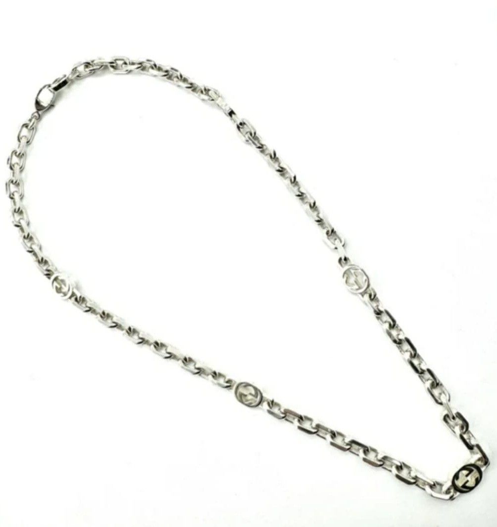 Gucci Interlocking G Necklace Silver (Category: Necklaces) located in Pasay City. Submitted by 4lesstuff (Listing ID 1448553924, Image 2). Description: Gucci necklace Silver tone chain with interlocking G details Versatile for everyday or special occasions.