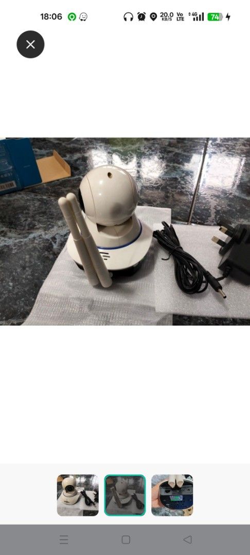 IP Camera (Category: Security Systems & CCTV Cameras) located in Singapore. Submitted by good.deal.sg (Listing ID 1448588824, Image 2). Description: - Hiseeu Wireless IP Camera - Includes Power Adapter & Cable - Dual Antennas for Enhanced Signal - Pan & Tilt Functionality - Perfect for Home Security/Monitoring - Working condition..