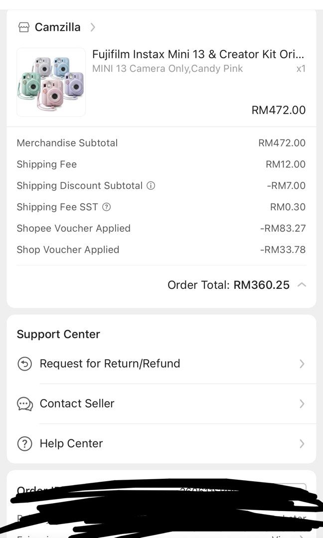 Instax mini 13 fujifilm (Category: Cameras) located in Kuala Lumpur. Submitted by syuhadahas07464 (Listing ID 1448577761, Image 2). Description: *PINK COLOUR NOT INCLUDED FILM* I just bought and already registered warranty 1 year , however I feel want to upgrade to something else . BOUGHT FOR RM360 during sale. Sell for RM350 INCLUDED POSTAGE ALL NEW THE BOX STILL UNOPEN YET *can request for picture*.