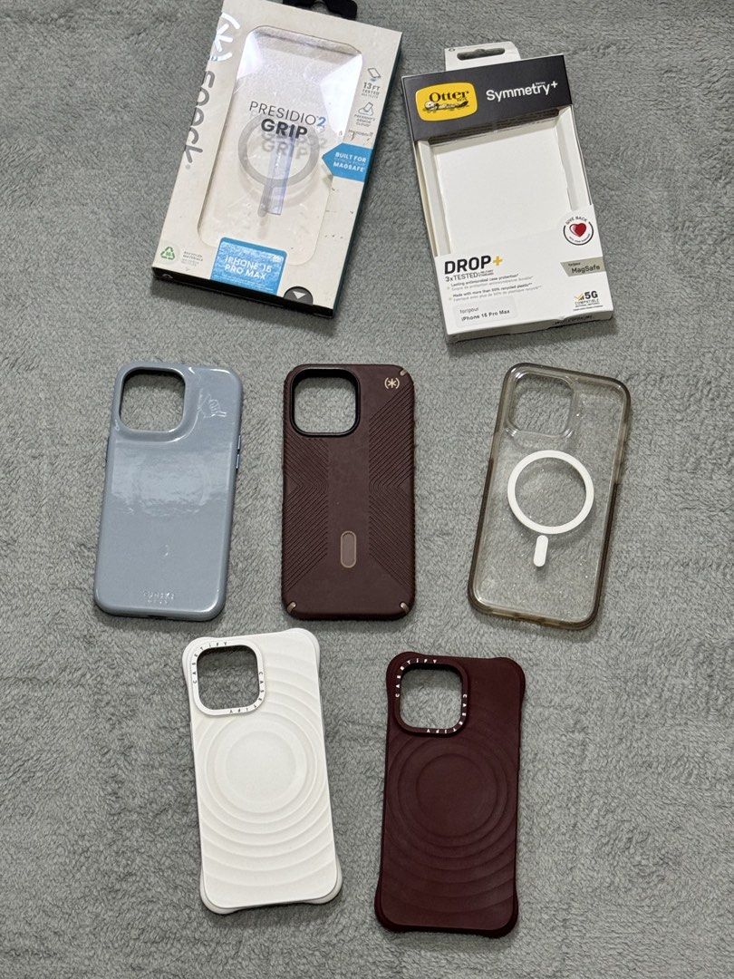 Iphone 15 promax Cases (Category: Cases & Sleeves) located in Quezon City. Submitted by auntie.cart (Listing ID 1448526806, Image 3). Description: Price starts at 230php! 💫 Funiki (pastel blue) - 500php Speck brown case - 900php ❌ SOLD Casetify Ripple cases (burgundy & white) - 250php each Casetify clear case - 350php Otterbox clear case - 300php (a bit yellowish on sides) ❌SOLD All nego, send in your offers For Iphone 15 Pro Max .