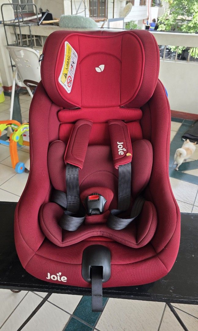 Joie Stages Car Seat (Category: Car Seats) located in Cainta. Submitted by gapinoy (Listing ID 1448561637, Image 2). Description: Can be used from birth to around 7yo. We only used this when we went out of town which very rare. Now it's just in the attic collecting dust. We bought for P16k in SM Megamall in 2023. now retail price is P14k. Selling low because there is a slight damage on the strap. (See last pic) It does not affect the performance 