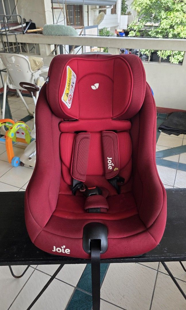 Joie Stages Car Seat (Category: Car Seats) located in Cainta. Submitted by gapinoy (Listing ID 1448561637, Image 1). Description: Can be used from birth to around 7yo. We only used this when we went out of town which very rare. Now it's just in the attic collecting dust. We bought for P16k in SM Megamall in 2023. now retail price is P14k. Selling low because there is a slight damage on the strap. (See last pic) It does not affect the performance 