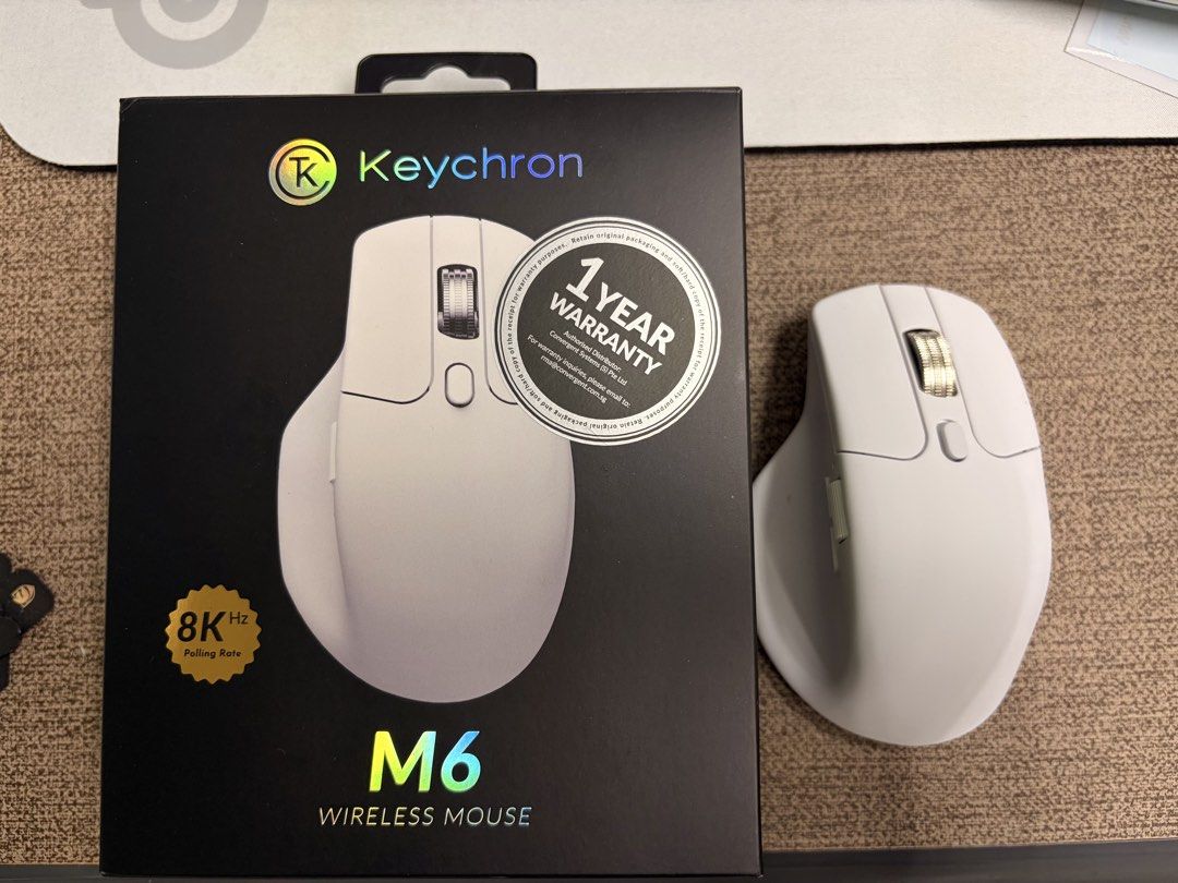 Keychron M6 8K Ultra Silent Wireless Mouse White