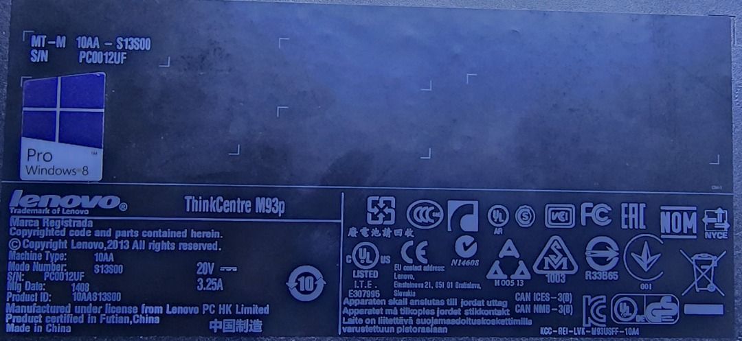 Lenovo ThinkCentre M93p Tiny Desktop PC504867480751329284