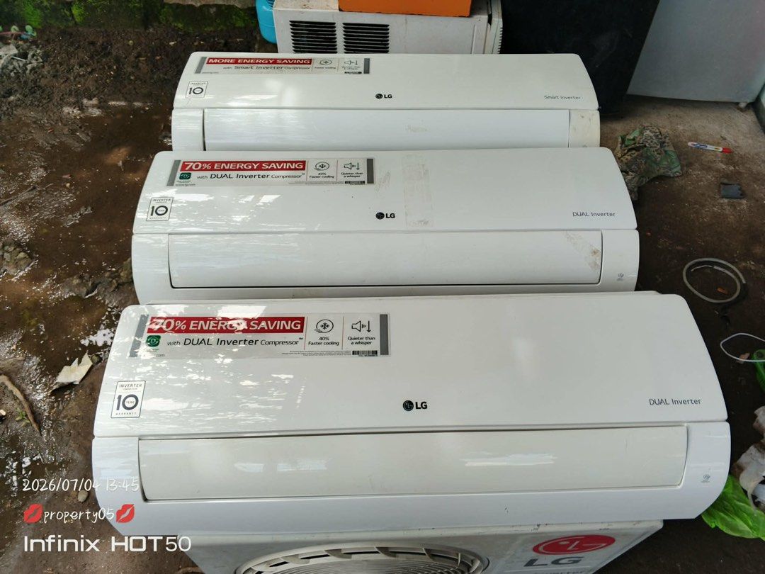 LG 1.5HP Inverter Split type Aircon (Category: Air Conditioning and Heating) located in Manila. Submitted by marquezpa52205 (Listing ID 1448603300, Image 1). Description: - LG Dual Inverter Air Conditioner Units for Sale - Energy-Saving Dual Inverter Compressor - Faster Cooling Performance - Ultra-Quiet Operation - Sleek White Design with Visible LG Logo - Perfect for keeping your room cool and comfortable.