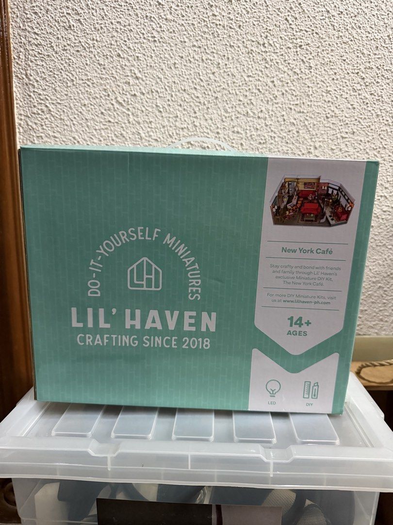 Lil' Haven New York Cafe Miniature DIY Kit (Category: Designer & Blind Box Toys) located in Quezon City. Submitted by jasongos (Listing ID 1448658413, Image 1). Description: - DIY Miniature Kit: Build your own New York Cafe! - Brand: Lil' Haven - Age Recommendation: 14 years and up - Perfect for: Crafting, family bonding, and creative fun - Visit lilhaven-ph.com for more exciting kits!.