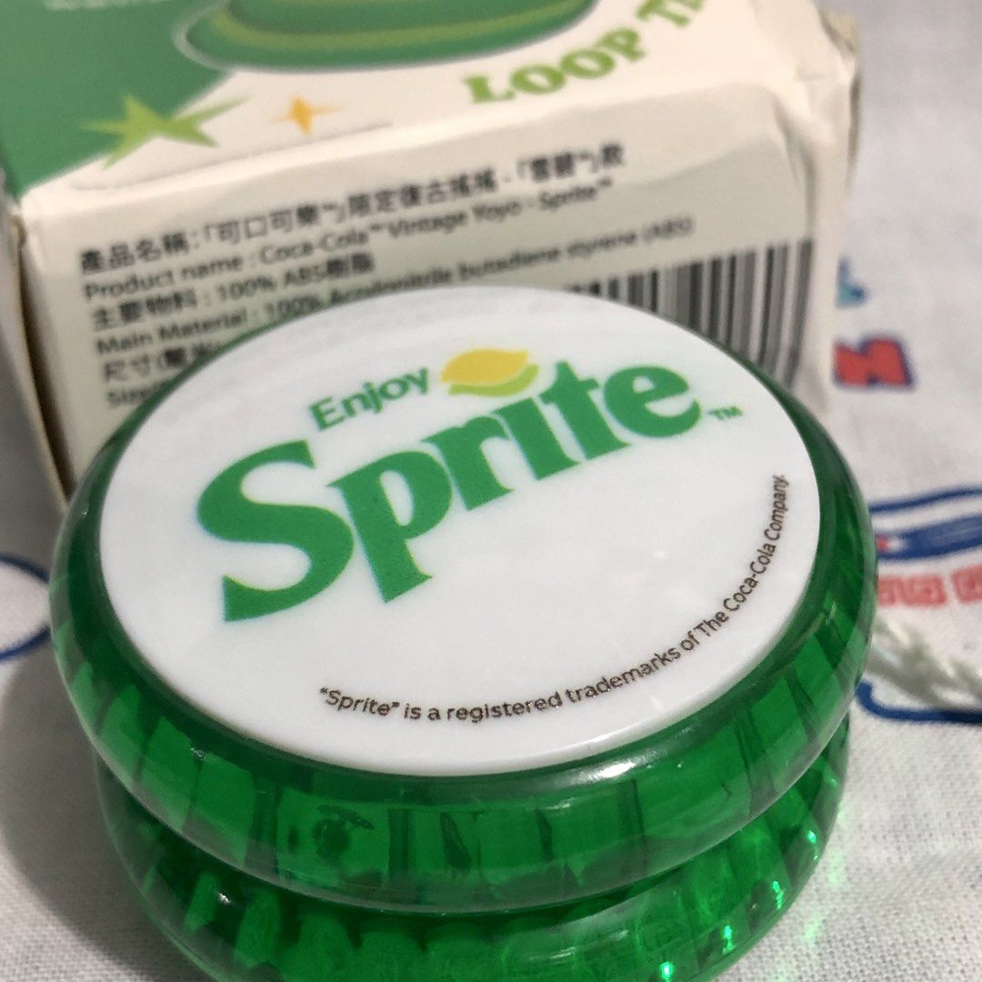 LOOP THE LOOP COCA-COLA SPRITE YOYO (Category: Vintage Collectibles) located in Quezon City. Submitted by kitsune.treasures (Listing ID 1448568926, Image 2). Description: *First to pay policy! *1 day reservation only. Failure to pay on time, auto cancel. 📍Quezon City * MOD: J&T | Lalamove * MOP: GCASH | BPI 📦ON HAND AND READY TO SHIP! CONDITION: WHAT YOU SEE IS WHAT YOU GET. Dimensions: Kindly check the photos for the actual measurements. Pleas