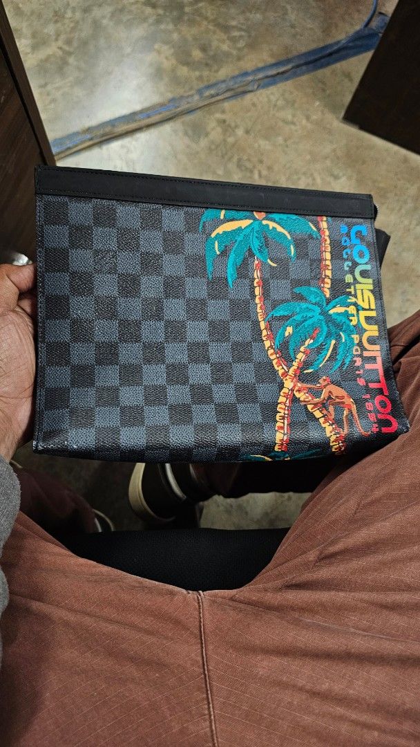 Louis Vuitton Damier Graphite Palm Springs Wallet (Category: Luxury Bags & Wallets) located in Kibawe. Submitted by Thrift_ni_Babac (Listing ID 1448503335, Image 1). Description: - Louis Vuitton Wallet - Damier Graphite Canvas with Palm Springs Print - Secure Zip Closure - Multiple Interior Card Slots - Made in France - Model Number: M6017 - Ideal for keeping essentials organized - See last 2 photos for minimal issue - 10.5 in. (W) x 8.5 in. (Hei
