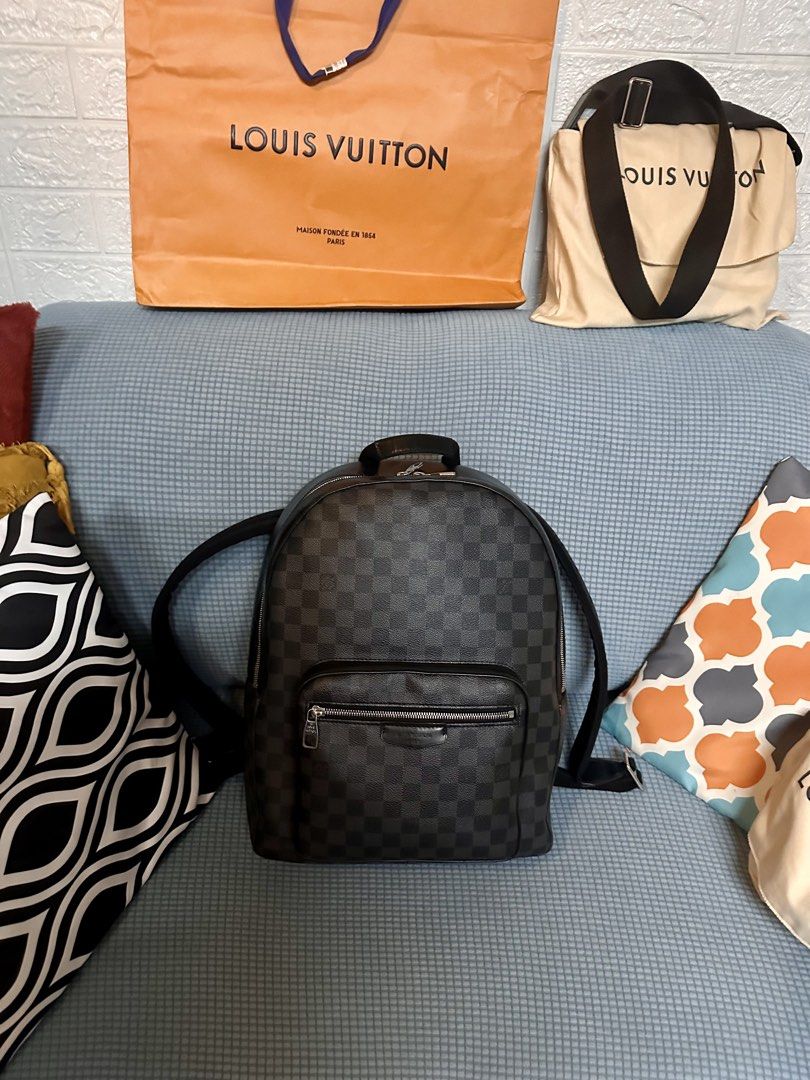 Louis Vuitton Josh Backpack (Category: Luxury Bags & Wallets) located in Quezon City. Submitted by _legitAF (Listing ID 1448568501, Image 2). Description: For sale only!! Louis Vuitton Josh Backpack Damier Graphite Retails around 180k With Dustbag Authentic Money back!! Meet up preferably in Sun Residences Condo, QC area .