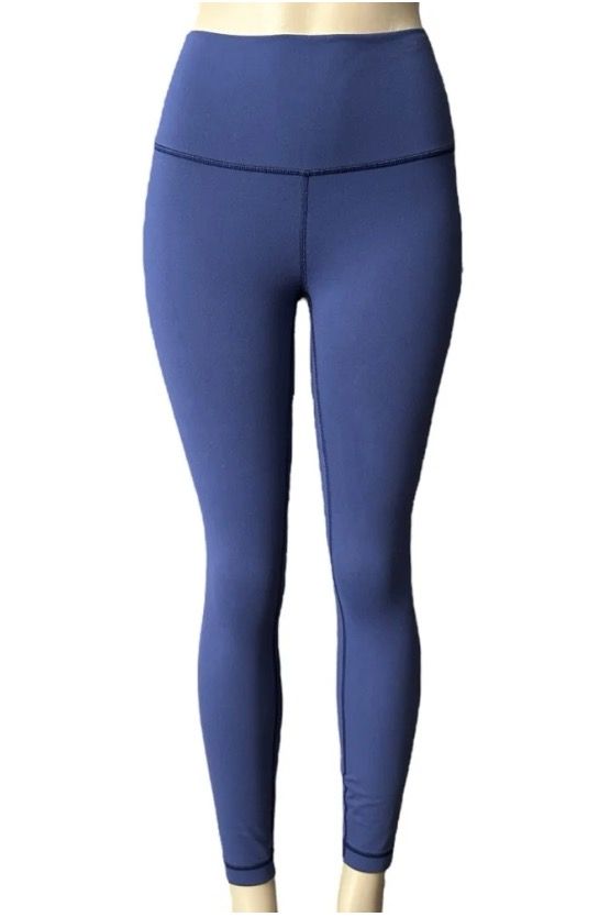 Lululemon Align High-Rise Leggings Navy Blue (Category: Activewear) located in Manila. Submitted by haveago0dthrift (Listing ID 1448534561, Image 1). Description: - Navy blue Lululemon Align leggings - High-rise fit - Size 4 - Comfortable and stretchy material - Ideal for yoga and everyday wear - Selling because they no longer fit - Width 24-30 - Length 34.