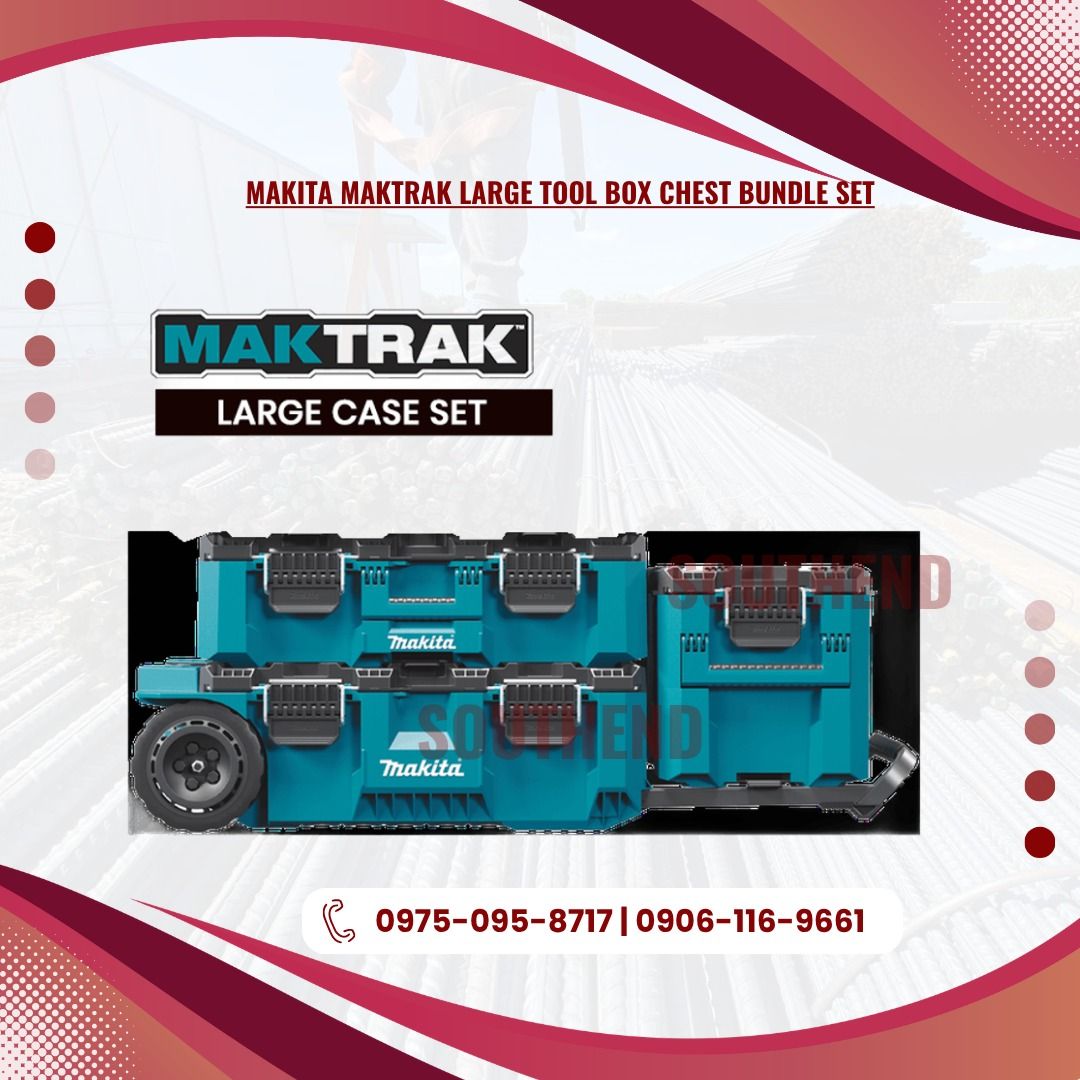 MAKITA MAKTRAK LARGE TOOL BOX CHEST BUNDLE SET (Category: Everything Else Others) located in Caloocan City. Submitted by lauda_southend (Listing ID 1448487945, Image 1). Description: 𝕆ℕ 𝕊𝕋𝕆ℂ𝕂 – ℍ𝕚𝕘𝕙-ℚ𝕦𝕒𝕝𝕚𝕥𝕪 𝕀𝕟𝕕𝕦𝕤𝕥𝕣𝕚𝕒𝕝 & ℂ𝕠𝕟𝕤𝕥𝕣𝕦𝕔𝕥𝕚𝕠𝕟 𝕄𝕒𝕥𝕖𝕣𝕚𝕒𝕝𝕤 𝕃𝕠𝕠𝕜𝕚𝕟𝕘 𝕗𝕠𝕣 𝕢𝕦𝕒𝕝𝕚𝕥𝕪 𝕔𝕠𝕟𝕤𝕥𝕣𝕦𝕔𝕥𝕚𝕠𝕟 𝕒𝕟𝕕 𝕙𝕒𝕣𝕕𝕨𝕒𝕣𝕖 𝕞𝕒𝕥𝕖𝕣𝕚𝕒𝕝𝕤? 𝕎𝕖 𝕤𝕦𝕡𝕡𝕝𝕪 𝕒 𝕨𝕚𝕕𝕖 𝕣𝕒𝕟𝕘𝕖 𝕠𝕗 𝕕𝕦𝕣𝕒𝕓�
