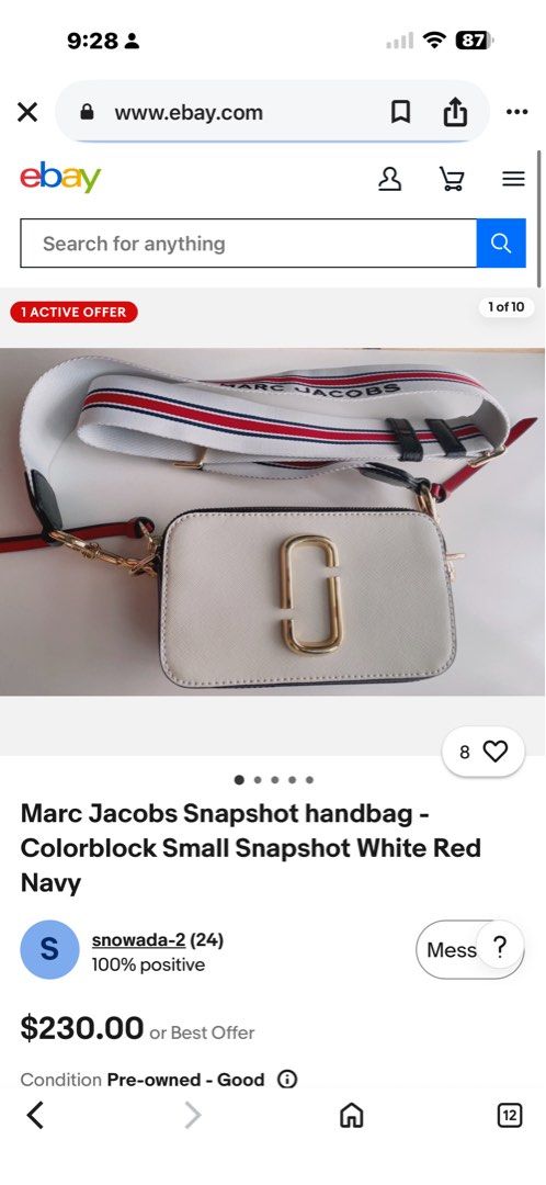 Marc Jacob snap shot camera bag (Category: Luxury Bags & Wallets) located in Calamba. Submitted by angelspetdogs (Listing ID 1448492859, Image 2). Description: Original marc jacob preloved in good condition .