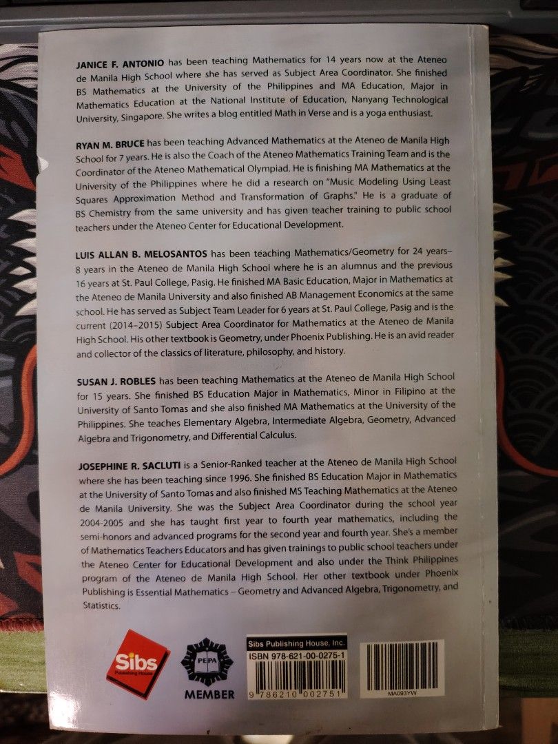 Math Connections in the Digital Age - Statistics and Probability Preloved (SIBS) (Category: Textbooks) located in Tacloban City. Submitted by dotsiboi000 (Listing ID 1448555893, Image 2). Description: Copyright Yr 2016 No acetate/book cover No writings/marks Issue: Termite damage (cover to cover - nasa pic).