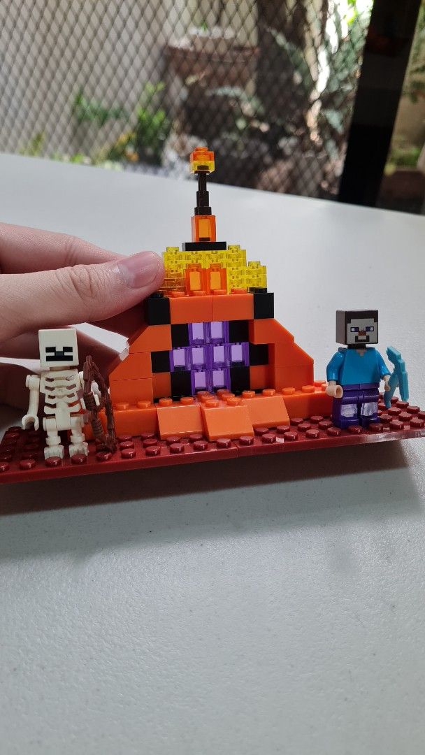 Minecraft Inspired Building Blocks Set with Figures (Category: Lego & Building Sets) located in Manila. Submitted by shaneshadow (Listing ID 1448574869, Image 2). Description: Decluttering Legos with complete Lego pieces (included instruction manual) Take all for 100 pesos!! - Minecraft-inspired building blocks set - Includes Steve, Skeleton, and Ender Dragon figures - Main build resembles a Nether Portal - Ideal for fans of building and Minecraf