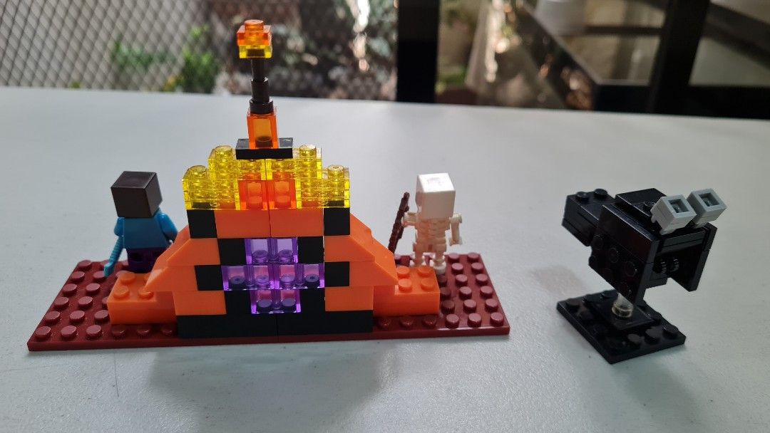 Minecraft Inspired Building Blocks Set with Figures (Category: Lego & Building Sets) located in Manila. Submitted by shaneshadow (Listing ID 1448574869, Image 3). Description: Decluttering Legos with complete Lego pieces (included instruction manual) Take all for 100 pesos!! - Minecraft-inspired building blocks set - Includes Steve, Skeleton, and Ender Dragon figures - Main build resembles a Nether Portal - Ideal for fans of building and Minecraf