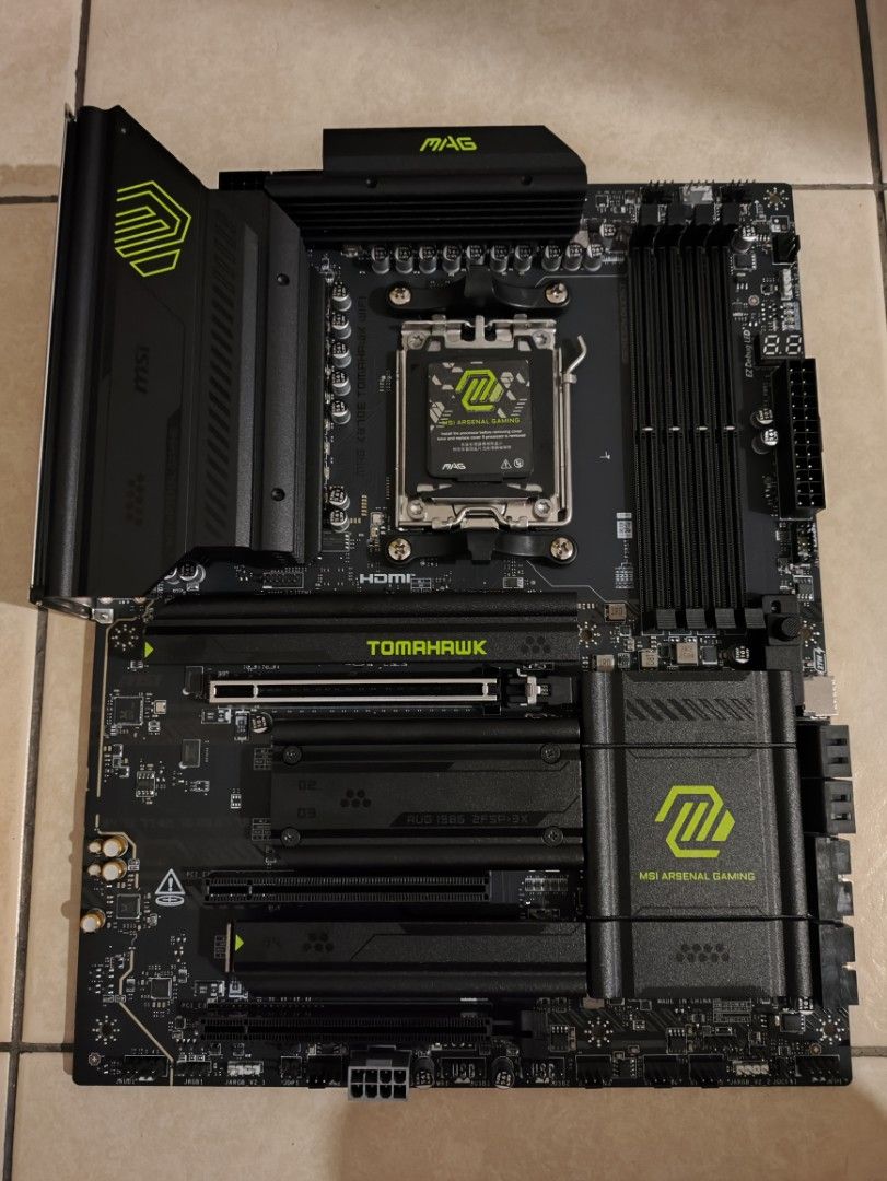 MSI X870E TOMAHAWK WIFI (Category: Computer Parts) located in Kuala Lumpur. Submitted by bubu_yier (Listing ID 1448504982, Image 1). Description: #MSI X870E TOMAHAWK WIFI #AM5 SOCKET #WIFI 7 #SSD PCIE GEN5 #FULLSET RECEIPT #USED LIKE NEW #WARRANTY JUL'2028 #EXTRA UNIT.