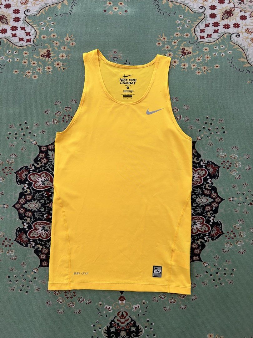 Nike Pro Combat Compression Tank Top (Category: Activewear) located in Angeles City. Submitted by outboxph (Listing ID 1448638957, Image 2). Description: CODE: Pi38 Authentic/Legit with tag and wash tag Size: Large on tag Dimensions: 27L x 16W Condition: 9/10 .