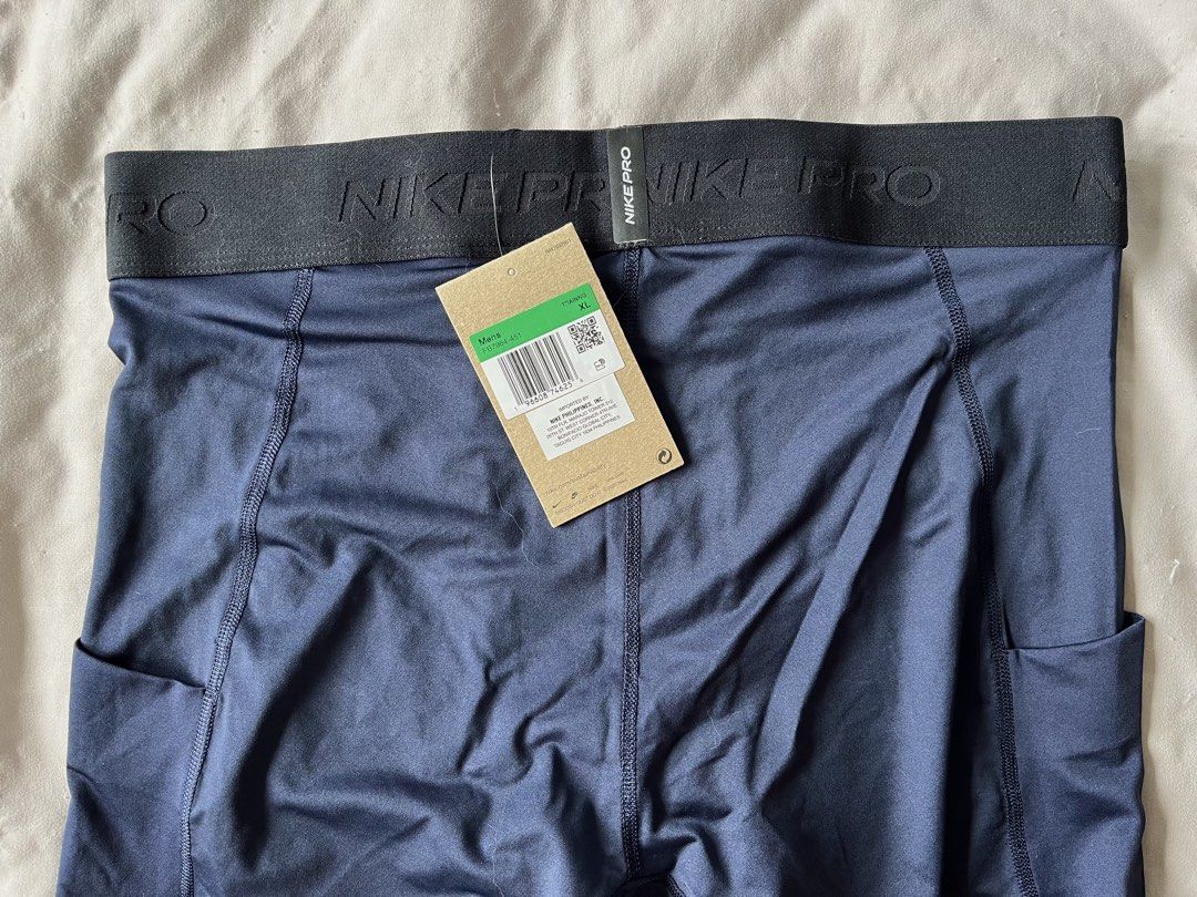 Nike Pro Compression Shorts Navy Blue (Category: Activewear) located in Quezon City. Submitted by jamesjasonjimenez761 (Listing ID 1448568911, Image 2). Description: - Navy blue Nike Pro compression shorts - XL SIZE - Signature Nike Pro waistband - Small Nike swoosh logo on leg - Convenient side pockets - Brand new with tags still attached BRAND NEW AND ORIGINAL NIKE 1200 pesos FIX Money back if proven fake. Can do Meetups, lalamove, grab, cod BG