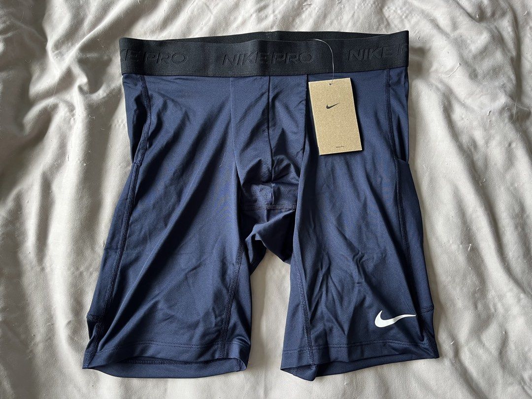 Nike Pro Compression Shorts Navy Blue (Category: Activewear) located in Quezon City. Submitted by jamesjasonjimenez761 (Listing ID 1448568911, Image 1). Description: - Navy blue Nike Pro compression shorts - XL SIZE - Signature Nike Pro waistband - Small Nike swoosh logo on leg - Convenient side pockets - Brand new with tags still attached BRAND NEW AND ORIGINAL NIKE 1200 pesos FIX Money back if proven fake. Can do Meetups, lalamove, grab, cod BG
