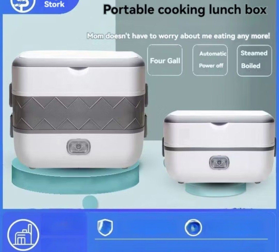 Portable Electric Lunch Box Steamed Boiled 2L