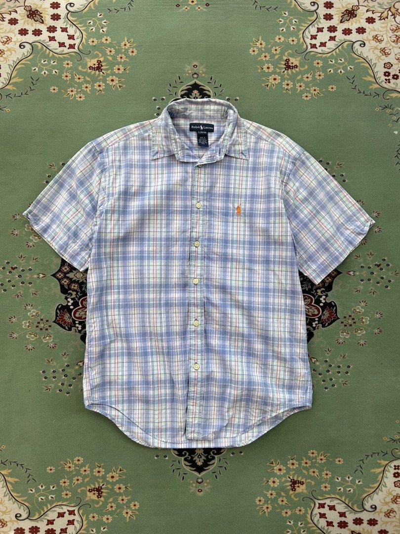 RL Checkered Button-up (Category: Formal Shirts) located in Angeles City. Submitted by outboxph (Listing ID 1448623771, Image 2). Description: CODE: Pi17 RL Checkered Button-up Authentic/Legit with tag and wash tag Size: Large on tag Dimensions: 27.5L x 20W Sleeve Length: 8.5L Condition: 9/10 .