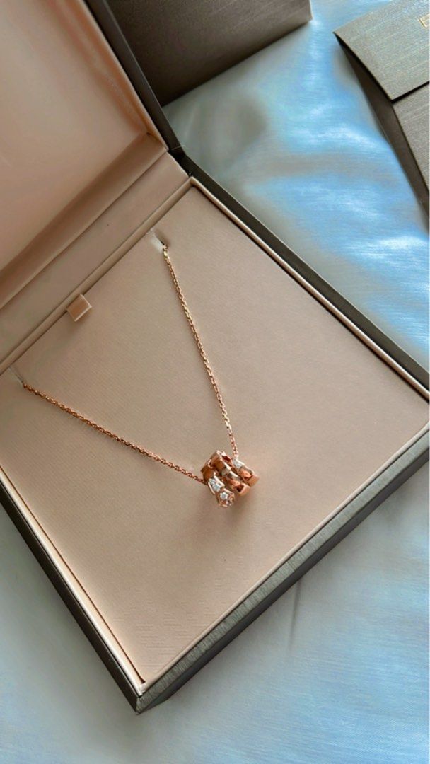 Rose Gold Serpenti Viper Necklace (Category: Necklaces) located in Manila. Submitted by tk.preloved (Listing ID 1448494942, Image 2). Description: So pretty in person ❤️‍🔥 Meet up near manda / manila • 41-43cm • 0.13 carats dia .