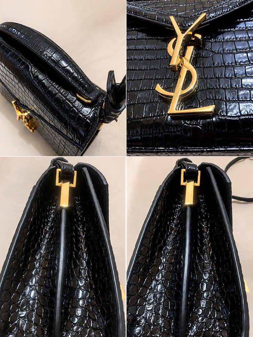 Saint Laurent Black Croc Embossed YSL Monogram Bag (Category: Luxury Bags & Wallets) located in Manila. Submitted by basha.449 (Listing ID 1448519084, Image 3). Description: - Not used Saint Laurent bag - Black croc embossed leather - Iconic gold YSL logo hardware - Minimalist and versatile design - Suitable for day or evening wear - Comes with original dust bag - 1:1.