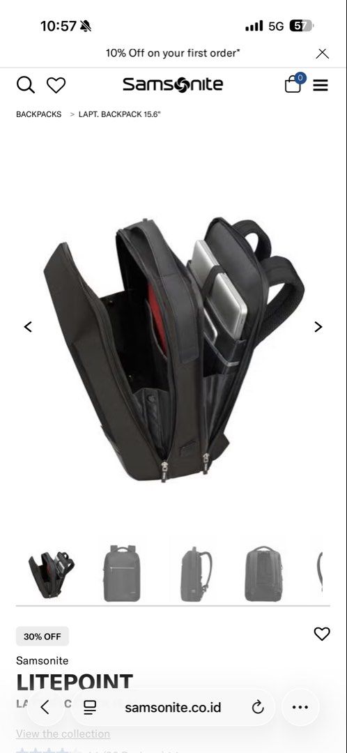 Samsonite Litepoint Laptop Backpack 15.6" (Category: Backpacks) located in Makati City. Submitted by rfstn (Listing ID 1448661159, Image 2). Description: SRP is at 10,000 BRANDNEW with Tag and plastic - Brand: Samsonite - Model: Litepoint Backpack - Laptop Compartment: Fits up to 15.6" laptops - Features: Multiple internal compartments for organization, Side USB charging port - Ideal for: Work, travel, daily commute - Comfort: Padded shoulder str