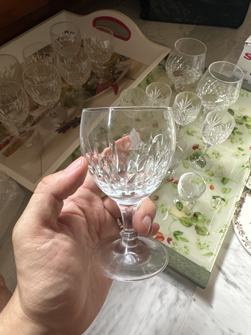 Set of Crystal Wine Glasses