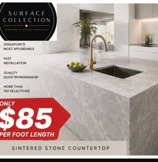 Sintered Stone Countertop Singapore | Custom Kitchen Carpentry & Table Top  Custom Sintered Stone Dining Table, Kitchen Countertops & Carpentry Work Collection item 3