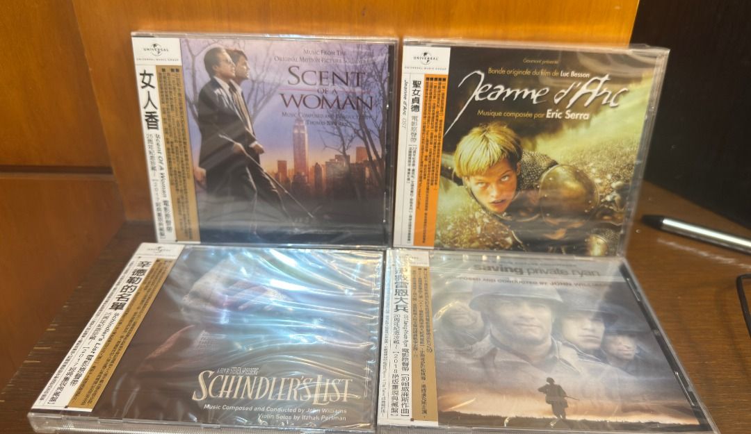 Soundtrack / Score - anniversary ost movie music (Category: CDs & DVDs) located in Melaka Tengah. Submitted by calmcloud_797ed0381 (Listing ID 1448693847, Image 1). Description: brand new and sealed, taiwan release with obi, imported from eu or us, anniversary version @scent of woman - thomas newman - us - RM75 @the messenger- the story of joan of arc - eric serra - france - RM110 @schindler's list -john williams -itzhak perlman -germany - RM65 @