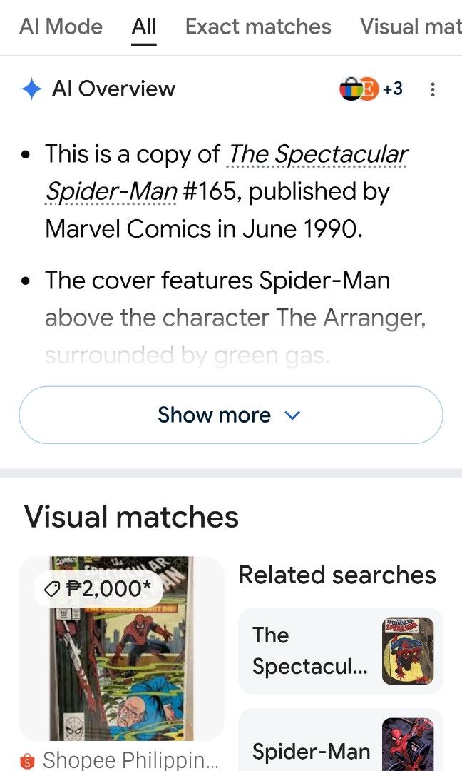 Spider man comics vintage (Category: Comics & Manga) located in Quezon City. Submitted by toys_r_here (Listing ID 1448566417, Image 3). Description: natangal yun front pic. nasa pic po GOOD FOR GIFT AND COLLECTION as is po Good condition First to pay gets the item pa check nalng sa pic yun condition pm me for questions ship pwede lalamove or jnt qc and marikina area.