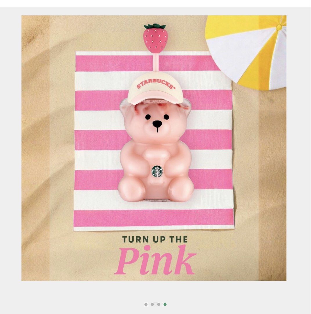Starbucks Pink Bearista - Glass Cold Cup