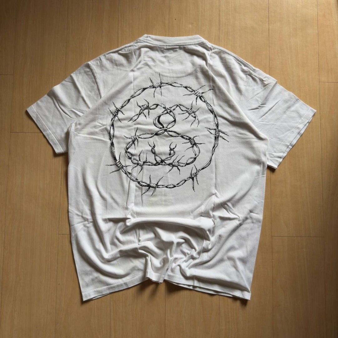 STUSSY S-LINK BARB WIRE TEE (Category: Activewear) located in Manila. Submitted by thriftmobbb (Listing ID 1448677053, Image 2). Description: 23x29 ISSUE: NEED WASH ONLY FRESH FROM BALE COLOR RATE 9.5/10.
