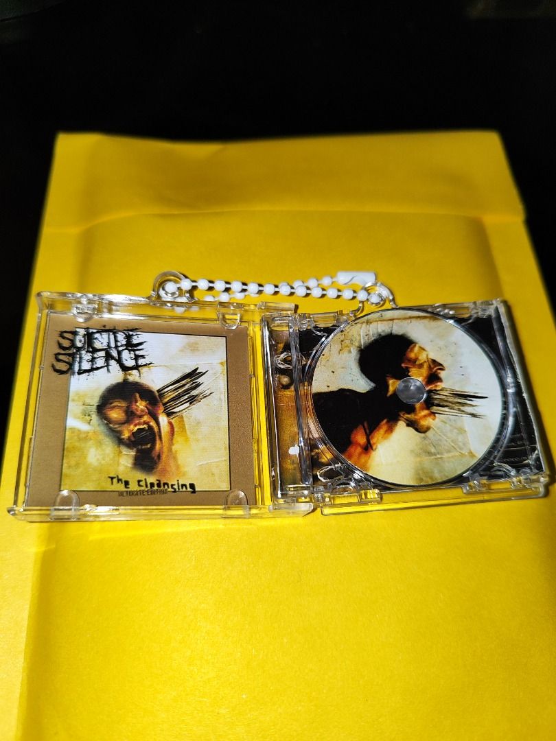 Suicide Silence The Cleansing CD Keychain (Category: CDs & DVDs) located in Caloocan City. Submitted by nfcminicdkeychainsbytin (Listing ID 1448534941, Image 2). Description: - Suicide Silence 'The Cleansing' CD keychain - Ultimate Edition - Ideal for band fans - Small and portable design - Features a beaded chain - Great for attaching to bags or keys.