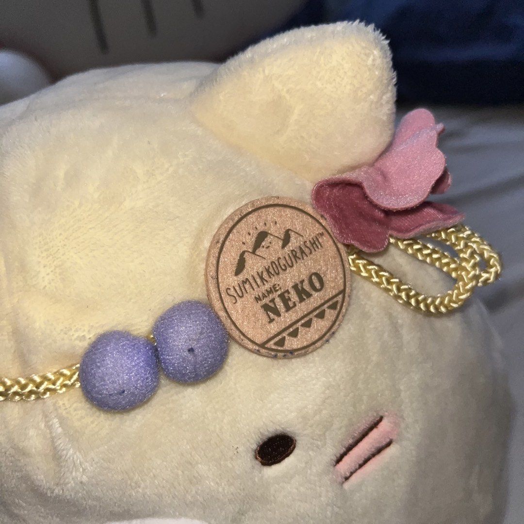 Sumikko Gurashi Neko Stuffed Plush Toy San-X (Category: Plushies & Soft Toys) located in Tarlac. Submitted by koribaby (Listing ID 1448602949, Image 2). Description: Brand New Cutie Sumikko Gurashi Neko 💛 Medium Plush Toy 🥰 Mop: g-app Mod: J&T Feel Free to Inquire 🤍.