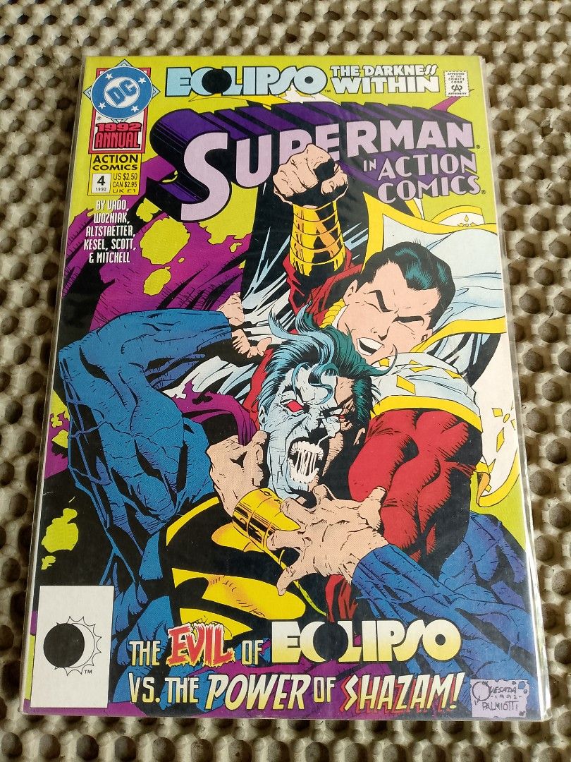 Superman in Action Comics Annual #4 Eclipso The Darkness Within (Category: Comics & Manga) located in Taguig. Submitted by titus40k (Listing ID 1448514095, Image 1). Description: - Action Comics Annual #4 - Features Superman - Includes Eclipso: The Darkness Within - Story: 'The Evil of Eclipso vs. The Power of Shazam!' - Contributions by Louise Simonson, Roger Stern, K. Kesel, Scott, and Mitchell - Perfect for comic collectors pick up thru grab/l