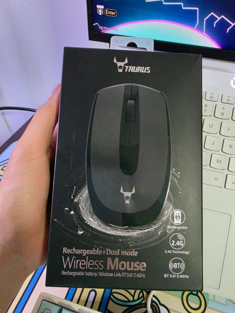 Taurus Rechargeable Dual Mode Wireless Mouse (2.4Ghz & BT 5.0)