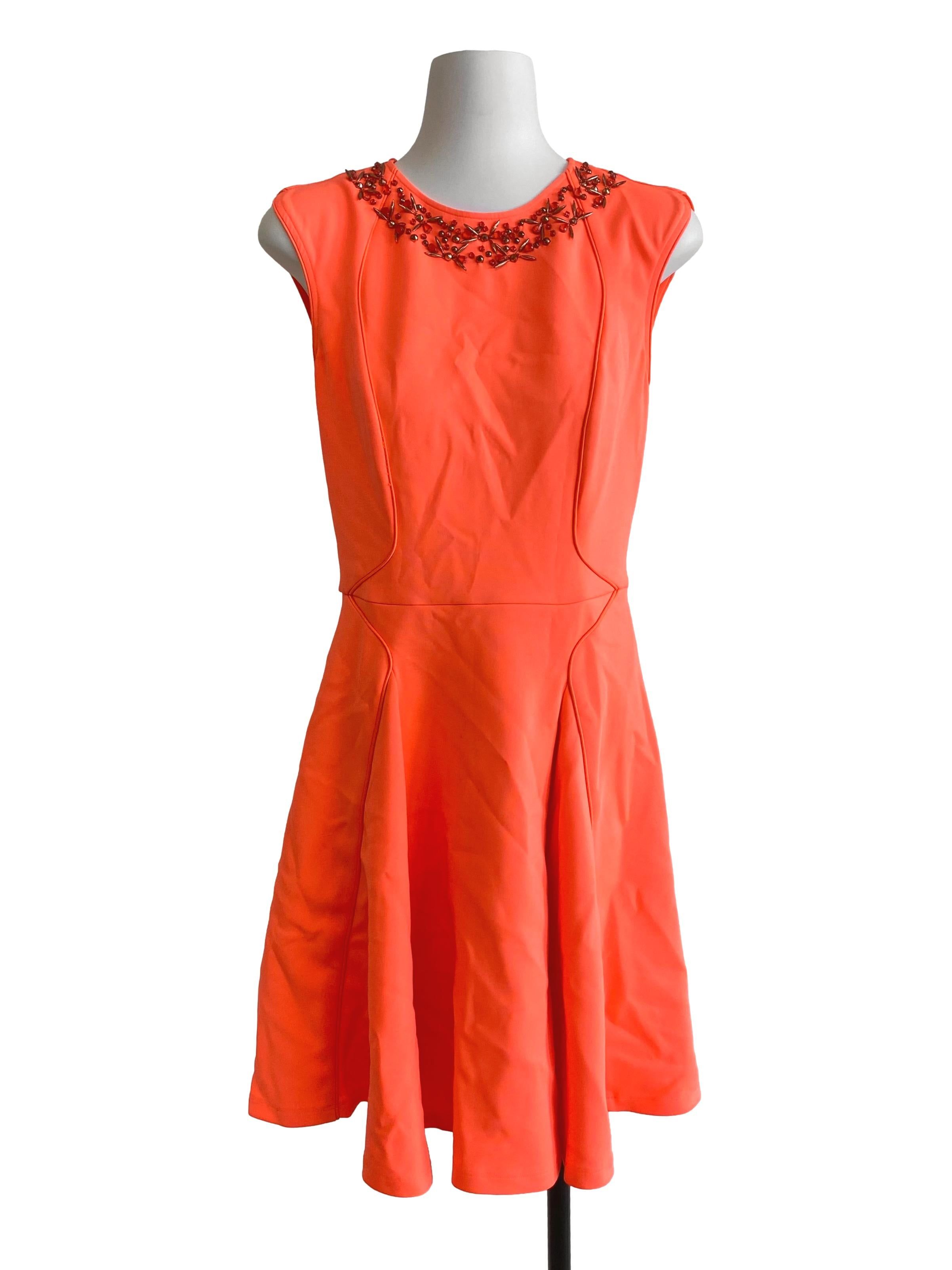 ted baker neon dress Ted Baker Neon Yellow Scalloped Fit & Flare