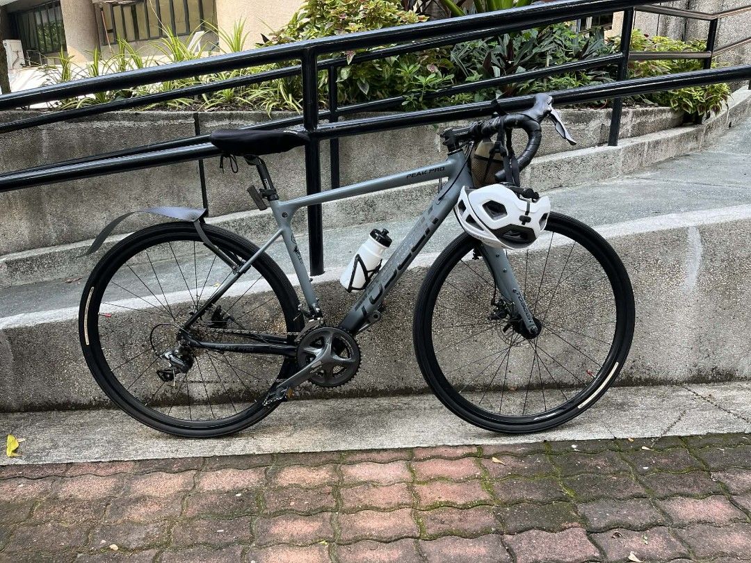 Toseek Peak Pro Bicycle (Category: Bicycles) located in Navotas City. Submitted by addelainesommers (Listing ID 1448626487, Image 2). Description: Toseek Peak Pro Size 49cm Medium Upgrades: Weapon Saddle Redshift Top Grips Jagwire Compressionless --Shift and Brake Housing (Hydraulic feel) Tektro B550 Dual Piston calipers Shimano Claris Crankset 50-34T Shimano SM-BB52 11-34T Cassette Panaracer Gravelking SS+ 35mm Panaracer Inner tubes Raceworks SP